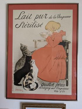 Parisian Girl & Cat Print