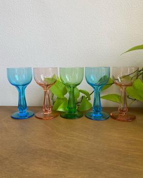 Set of five glasses