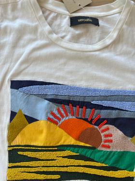 Embroidered sunset T Shirt