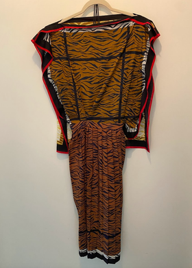 zebra foulard dress in tobacco