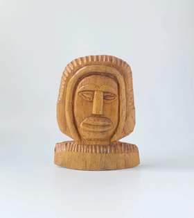Hand Carved Face Sculpture
