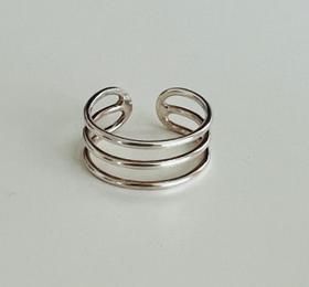Triple Band Adjustable Silver Ring