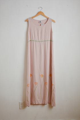 Vintage linen blush dress