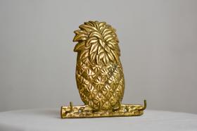Rare vintage brass pineapple key rack