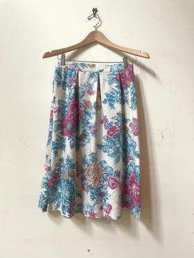 Vintage 1990s Floral Midi Skirt