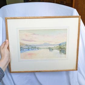 Framed Original Watercolor Landscape