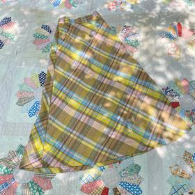 70s pastel plaid maxi skirt