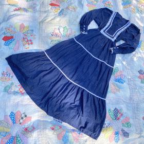 70s Polka Dot Prairie Dress