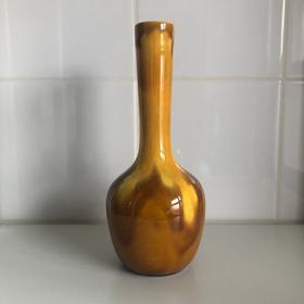 ochre glazed bud vase