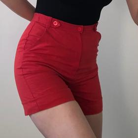 High-Waisted Red Shorts