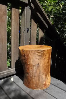 Reclaimed Stump End Table