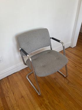 4 Grey Chrome Steelcase Chairs