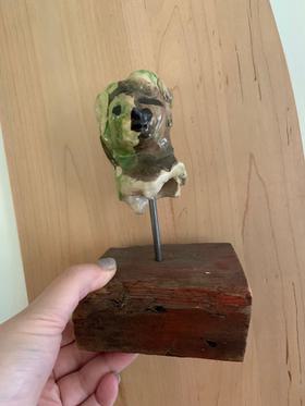OOAK sculpture bust on stand