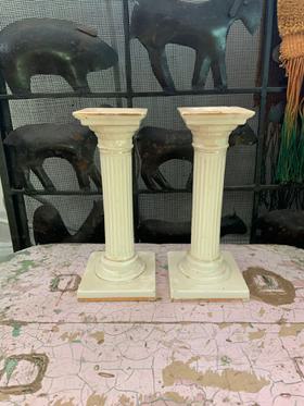 Roman Column Porcelain Candle Sticks