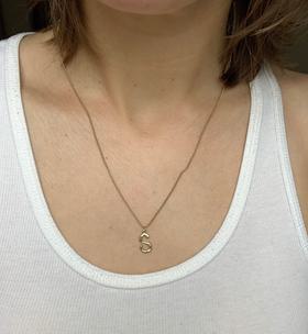 "S" initial pendant on gold chain
