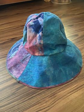 Raw silk beach hat
