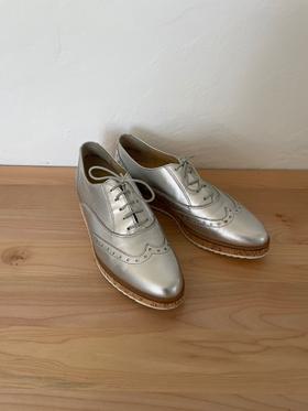 Silver Leather Oxfords