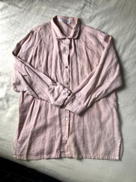Blush pink linen oversized shirt