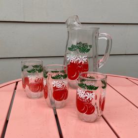 Vintage juice glasses and pitcher