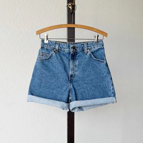 High rise relaxed fit denim shorts