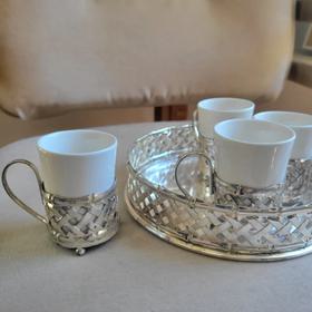 Vintage demitasse cups with holders