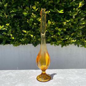 1970s Amber glass Swung Vase