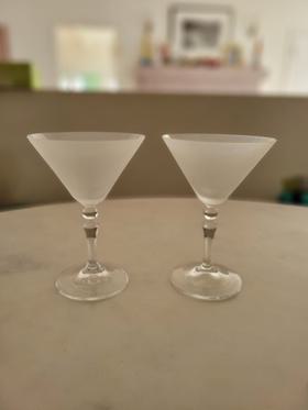 Frosted martini glasses