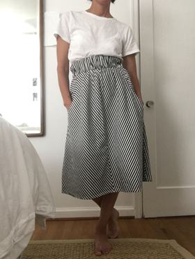 Striped Twill Skirt