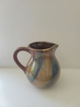 Drip glaze pottery pitcher