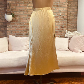 Gold Silk Satin Skirt