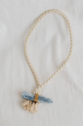 Handmade Kyanite Rope Necklace
