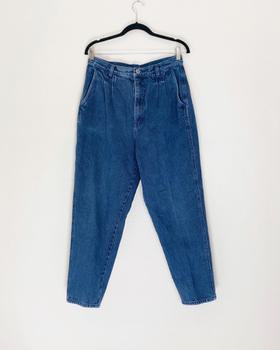 80s high-rise pleated jeans