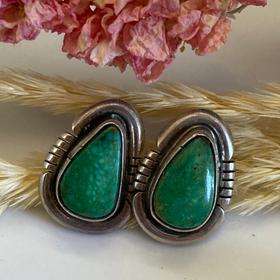 Old Pawn Turquoise Silver Earrings