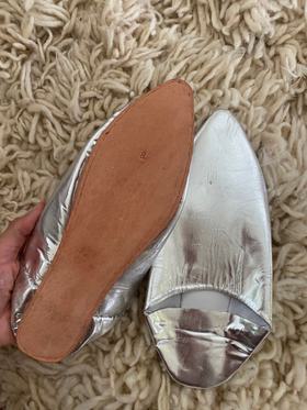 Traditional handmade silver slippers