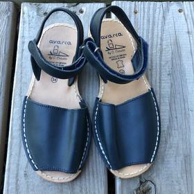 Blue menorquina sandals