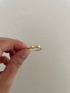 14k yellow gold bow ring