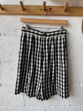 Vintage Cotton Gingham High Waist Shorts