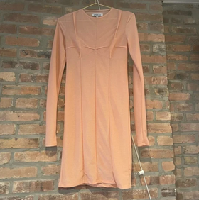 Apricot Seamed Dress