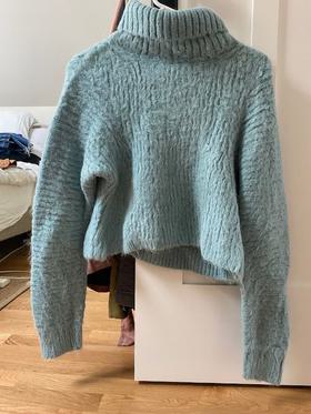 Cropped funnel neck sweater