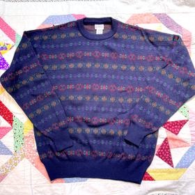 Italian made intarsia knit sweater