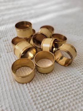 Brass and enamel napkins rings