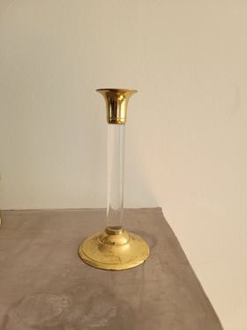 Brass and lucite candle holder