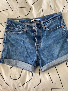 “Wedgie” jean shorts