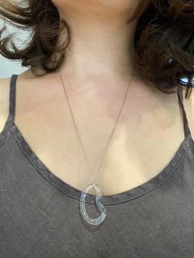 necklace with oblong pendant