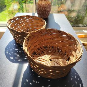 Vintage rattan woven baskets