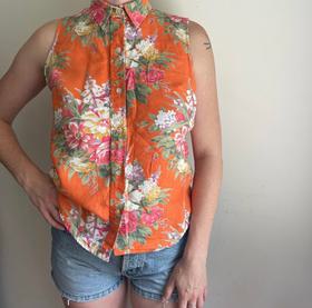 floral collared tank