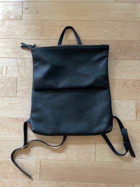 Black Leather Gravel Agnes Backpack