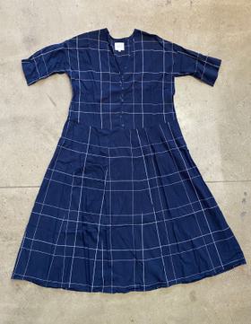 Navy Grid Dress