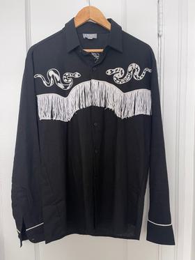 Snake embroidered western shirt