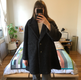 Boucle Wool Oversized Coat